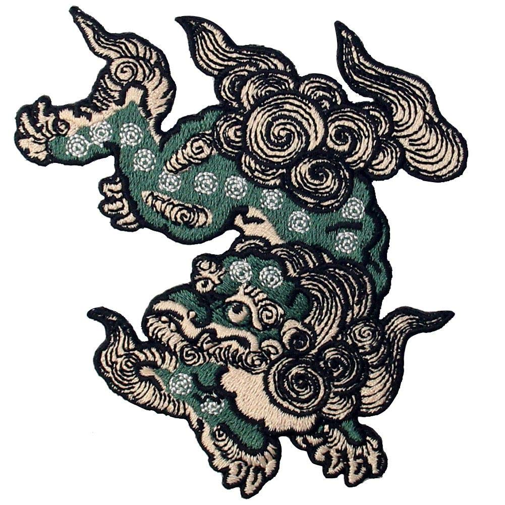 Komainu Guard Dog Patch Embroidered Badge Iron On Sew On Emblem