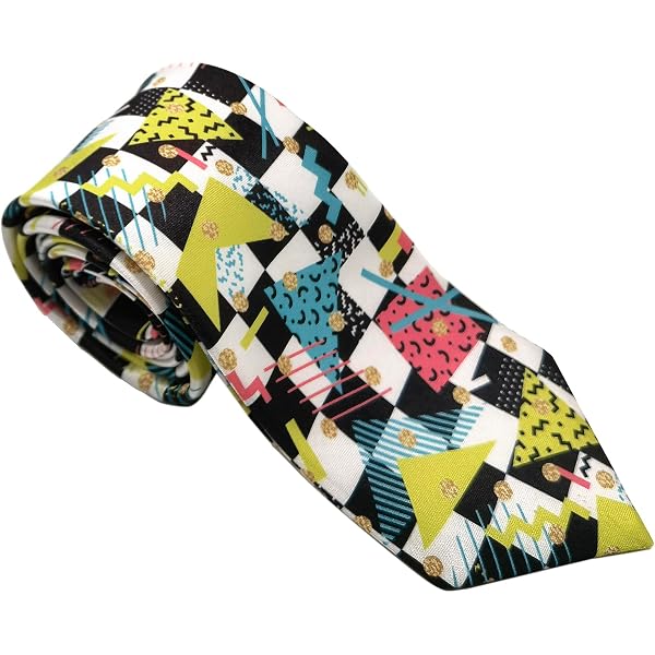 SARA NELL Men's Skinny Woven Ties - Slim Thick Necktie With 80s 90s Patterns