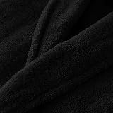 Adore Home Mens 100% Cotton Bathrobe Black Large Shawl Collar view 3