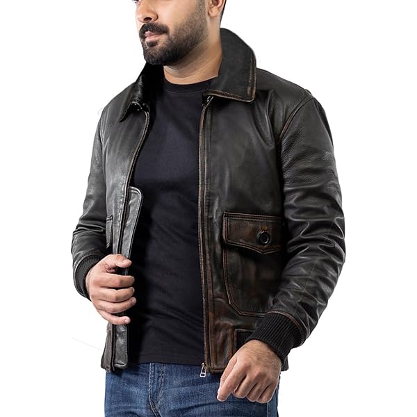 Nubuck Leather Cafe Racer Jacket For Men Classic Style