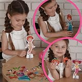 MAGDUM Magnetic Dress Up Doll 23pc Set 56 Outfits Girls Creative Fashion Toy view 7