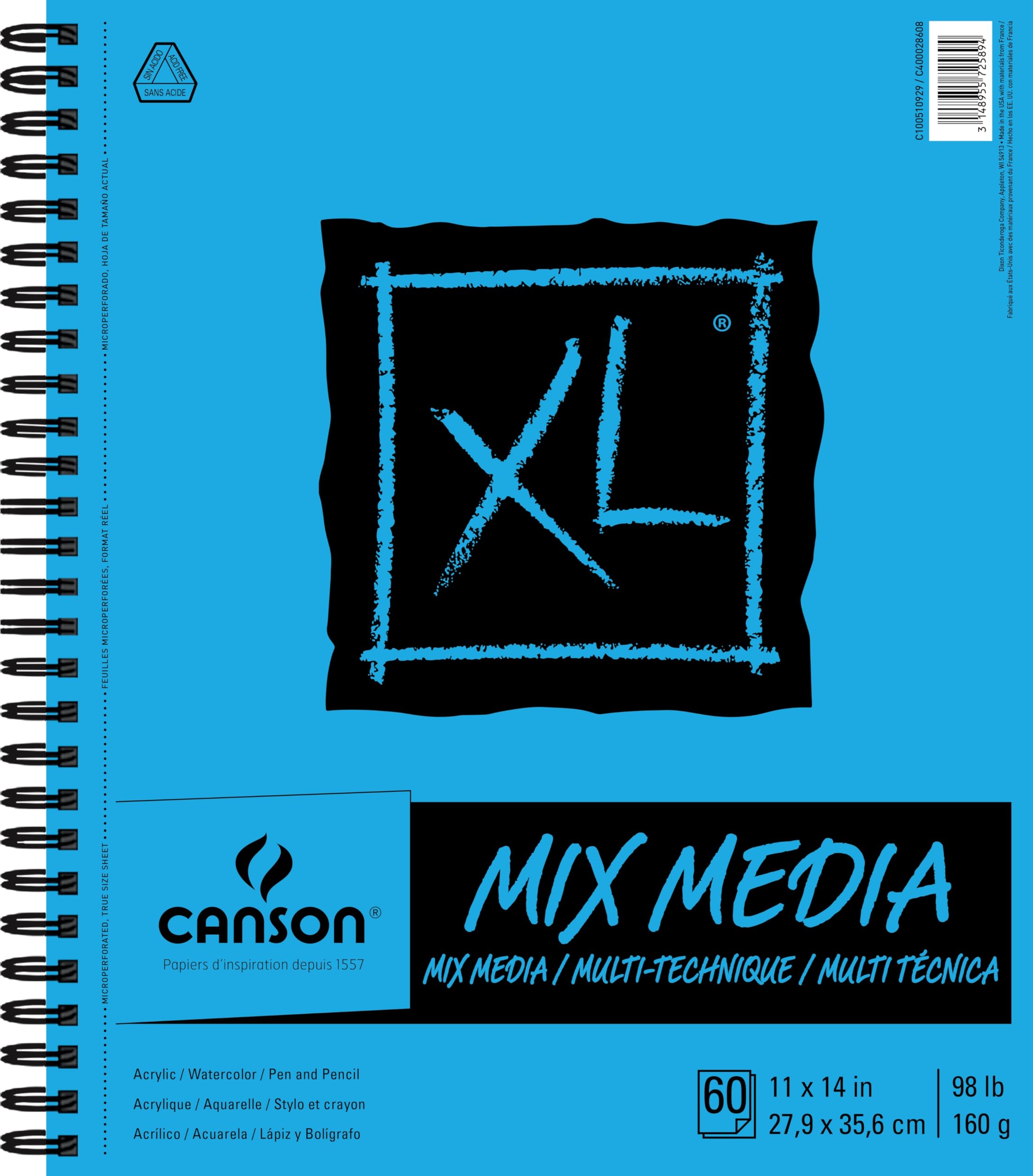 Canson XL Mix Media Pad 11x14, 98 lbs