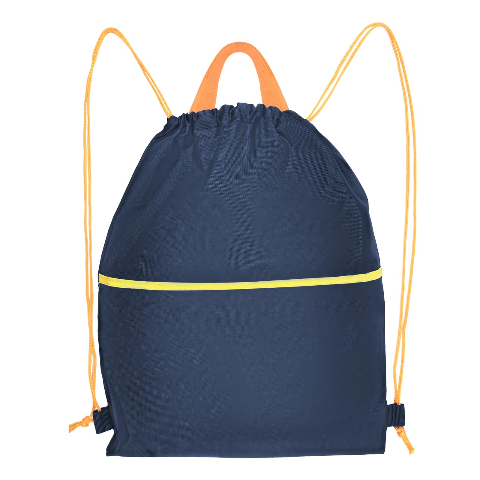 Large Drawstring Gym Bag - Waterproof Sports Backpack String Swim Drawstring PE Bags for Women Men, Travel Beach School Bag with Carry Handles and Zipper