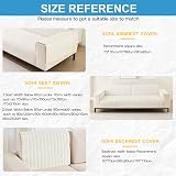 LINGKY Soft Flannel Sofa Covers 1 2 3 Seater Non-Slip Beige White 70x70cm view 4