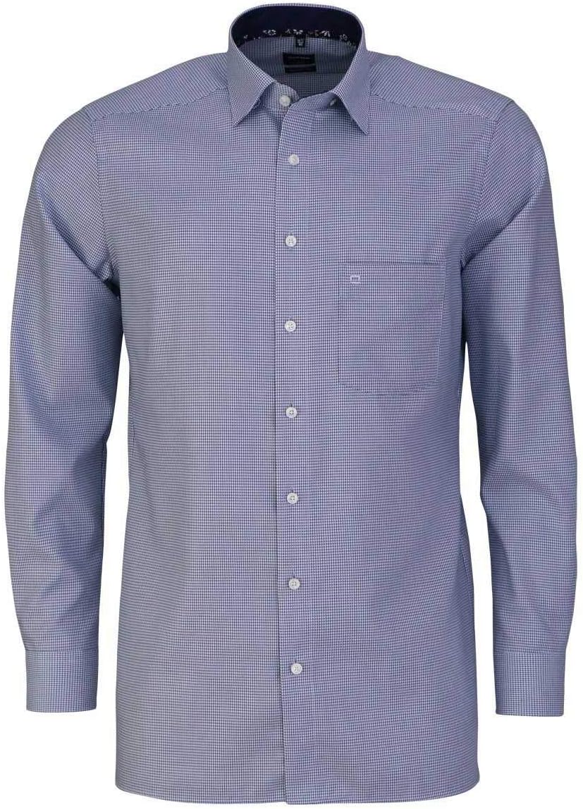 OLYMP Luxor Modern Fit Shirt Long Sleeve Cotton Check Blue