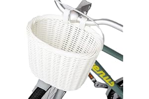 ZUKKA Bike Basket Woven Bike Basket for Adult Bikes Front/Kids Bike Handlebar with Adjustable Leather Straps Waterproof Storage Bicycle Basket, Multi-Colors