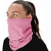 CheshKit Organic Cotton Breathable Summer Neck Gaiter for Men Women Sun Dust Protection - Face Scarf for Outdoor Activities (Pastel Lavander, Medium, 2 Pack)