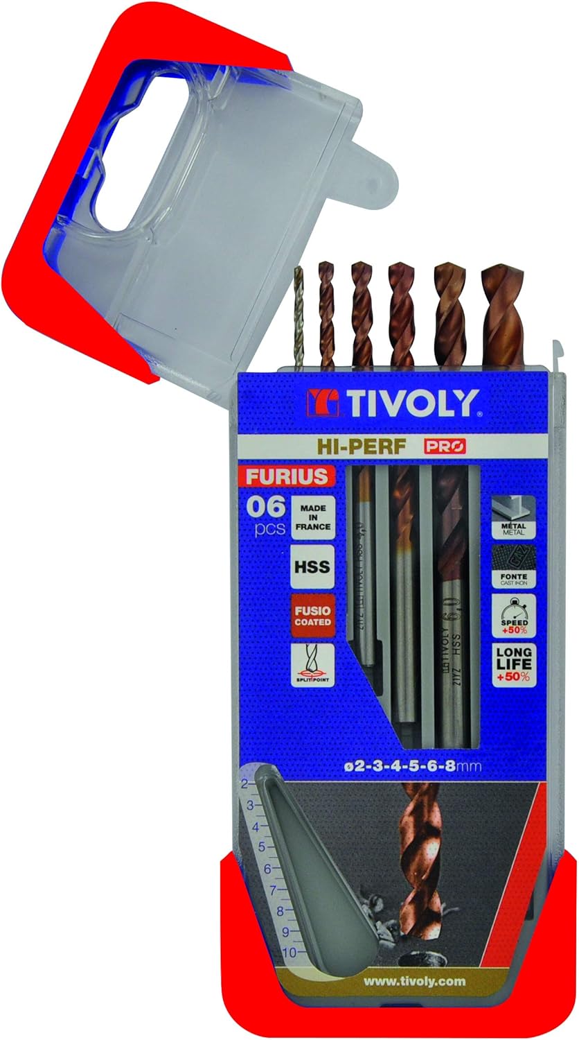 Tivoly 11454170005 Clisper Furius Set of 10 Metal Drill Bits DIN 338FURIUS HSS Coated Fusio Diameter 1 to 10 mm - Image 3