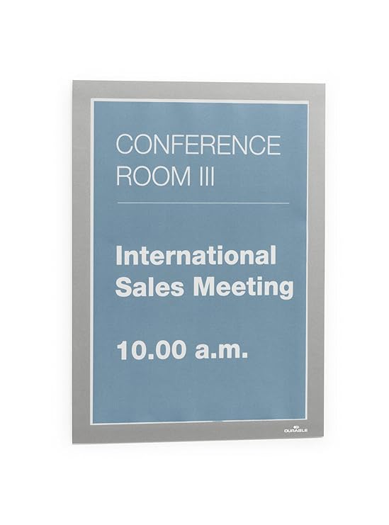 Durable 487223 Info-Rahmen Duraframe (A4, selbstklebend mit Magnetverschluss) 2 Stück silber