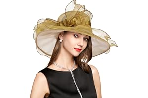 YIDINGCO 2025 Derby Hats for Women Ladies, Classy Organza Church Tea Party Wedding Kentucky Fascinator Hat UV Protection Sun Hats
