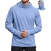 COOFANDY Mens UPF 50+ Sun Protection Hoodie with Mask Lightweight Long Sleeve SPF Fishing Shirts UV Hiking Running Rash Guard