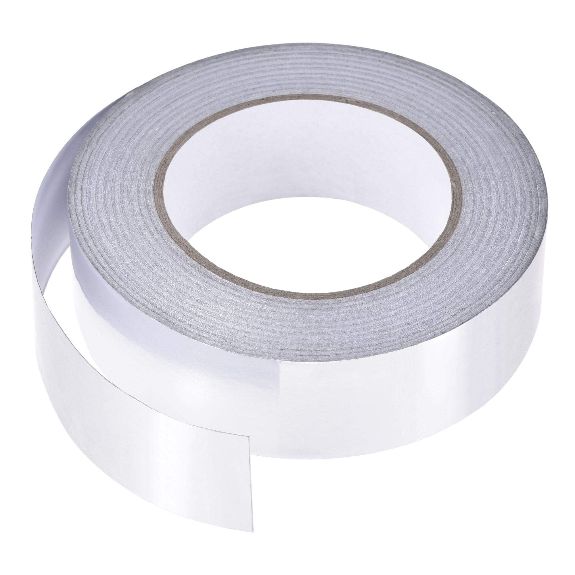 sourcing map Aluminum Foil Tape, 35mmx50m Self-adhesive Waterproof High Temperature Sealing Tapes for HVAC Duct Pipe Insulation