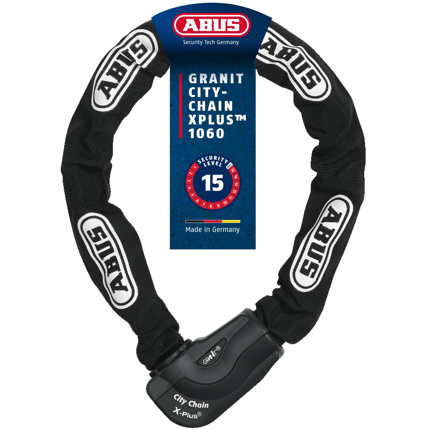 ABUS chain lock Granit CityChain XPlus 1060 - hardened steel bicycle lock - security level 15