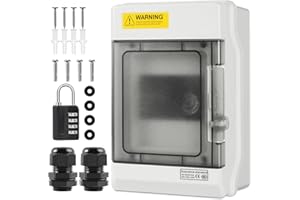 XINYIELE Outdoor Circuit Breaker Box,Power Distribution Box,Circuit Breaker Panels,Sub Panel Breaker Box, Electrical Panel Box with Clear Cover, Bus Bars and DIN Rail for Indoor and Outdoor(SH-4WAY)