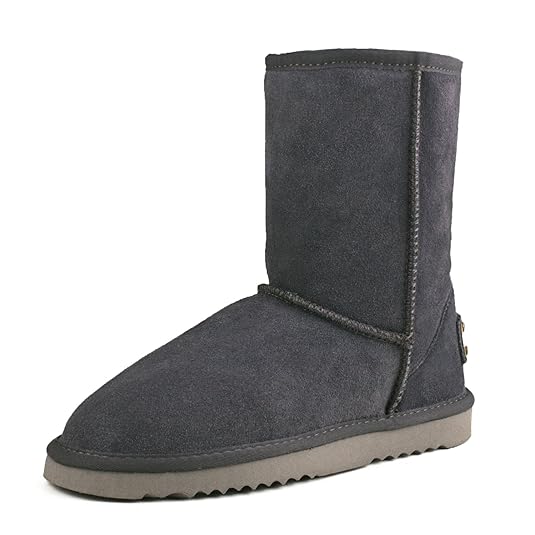 Shenduo Damen Wasserdicht Schlupfstiefel Halbschaft Leder Winter Boots D5125