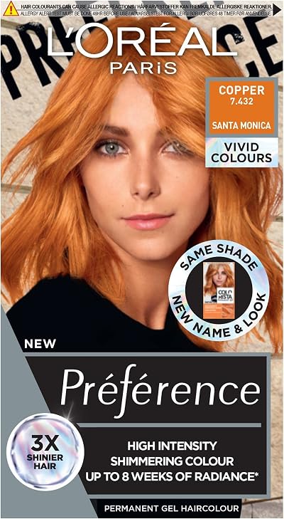 L'Oreal Paris Preference Vivids Copper 7.432 Long-Lasting Hair Colour