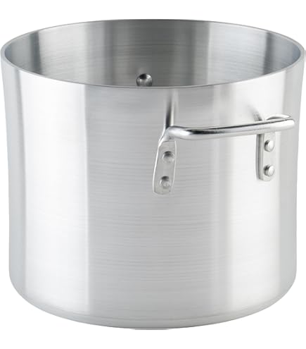 Pentola Winco USA Super Alluminio 40 Quart - Pesante, Bordo Rinforzato 4 Mm
