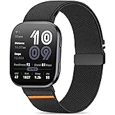 HQzon Parachute Buckle Elastic Band for Amazfit Bip 6/5, 22mm Soft Breathable Replacement Strap Compatible with Amazfit Gtr 4/3/2/47mm/Balance for Men and Women