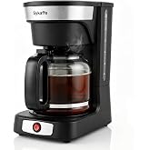 Sykaffe 12-Cup Drip Coffee Maker,Auto Keep Warm,Reusable Filter,60Oz Size | Easy-view water tank, pause &amp; pour,Heat-Resistant Coffee Pot, one-touch brewing for home, office, and family gatherings,black