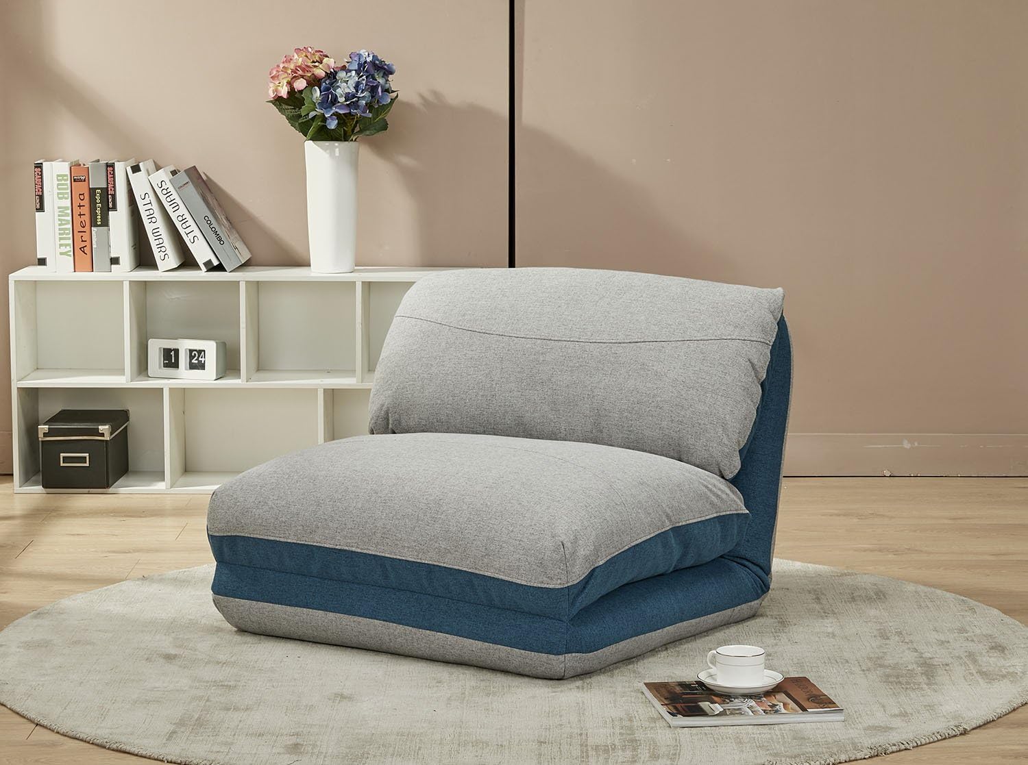 Meubletmoi Chauffeuse Fauteuil Convertible Couchage lit 1 Place Tissu