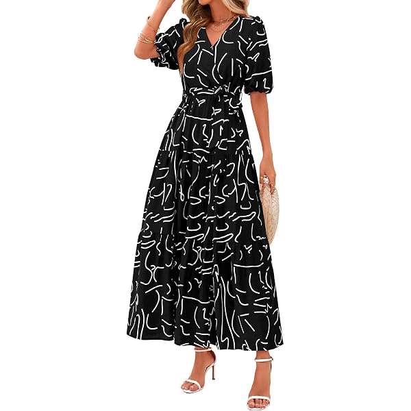 Women's Tiered Maxi Dress - V-Neck Flutter Sleeve Summer Formal Dress For Parties & Weddings - View #8