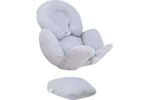 JYOKO Kids Reducer Cushion Infant Head & Baby Body Support Antiallergic 100% Cotton (Head, Body and Back Support, Grey Stone) 3 Parts