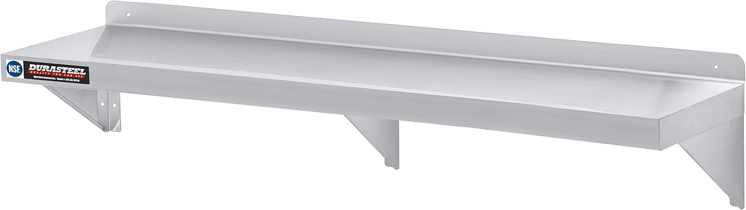 DuraSteel Stainless Steel Wall Mount Shelf 72" Wide x 14" Deep Commercial Grade