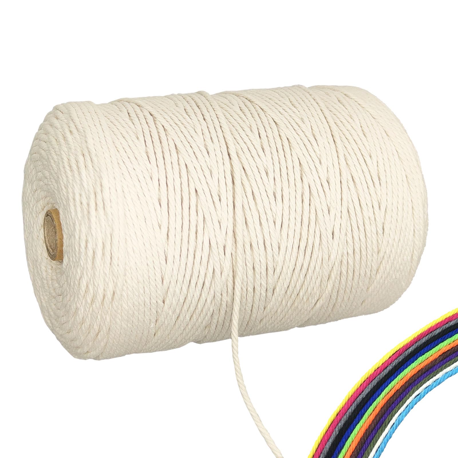 FORBELL Macrame Yarn, 3 mm x 300 m Premium Cotton Yarn, DIY Crafts (Beige, 3 mm x 300 M) — image 1