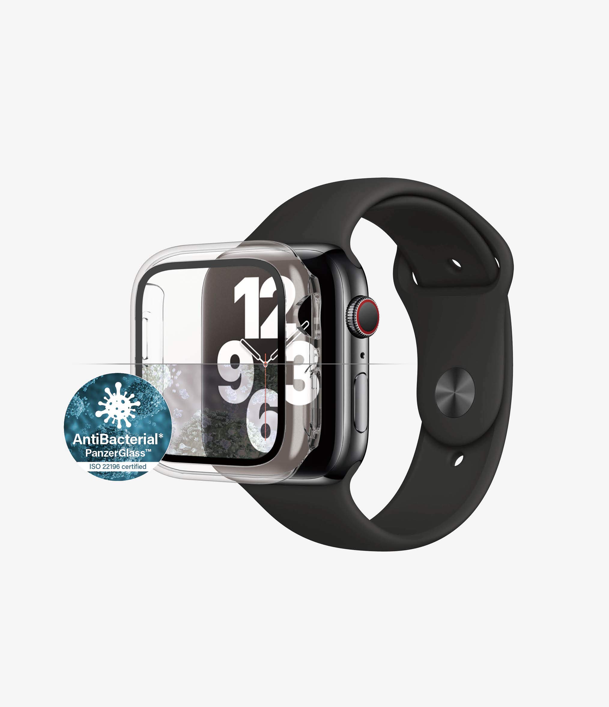 Panzer Glass Full Body Screen Protector for Apple Watch 4/5/6/SE 40mm, Clear, 3642, Black