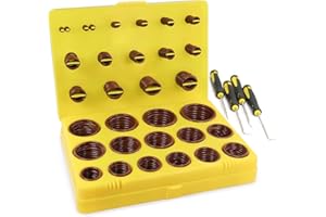 NBRINGO 386 PCS Viton O-Ring Kit (30 Sizes) - Metric Standard & 75A Durometer FKM O Ring Assorted Kit with 4 Pick Tools for A