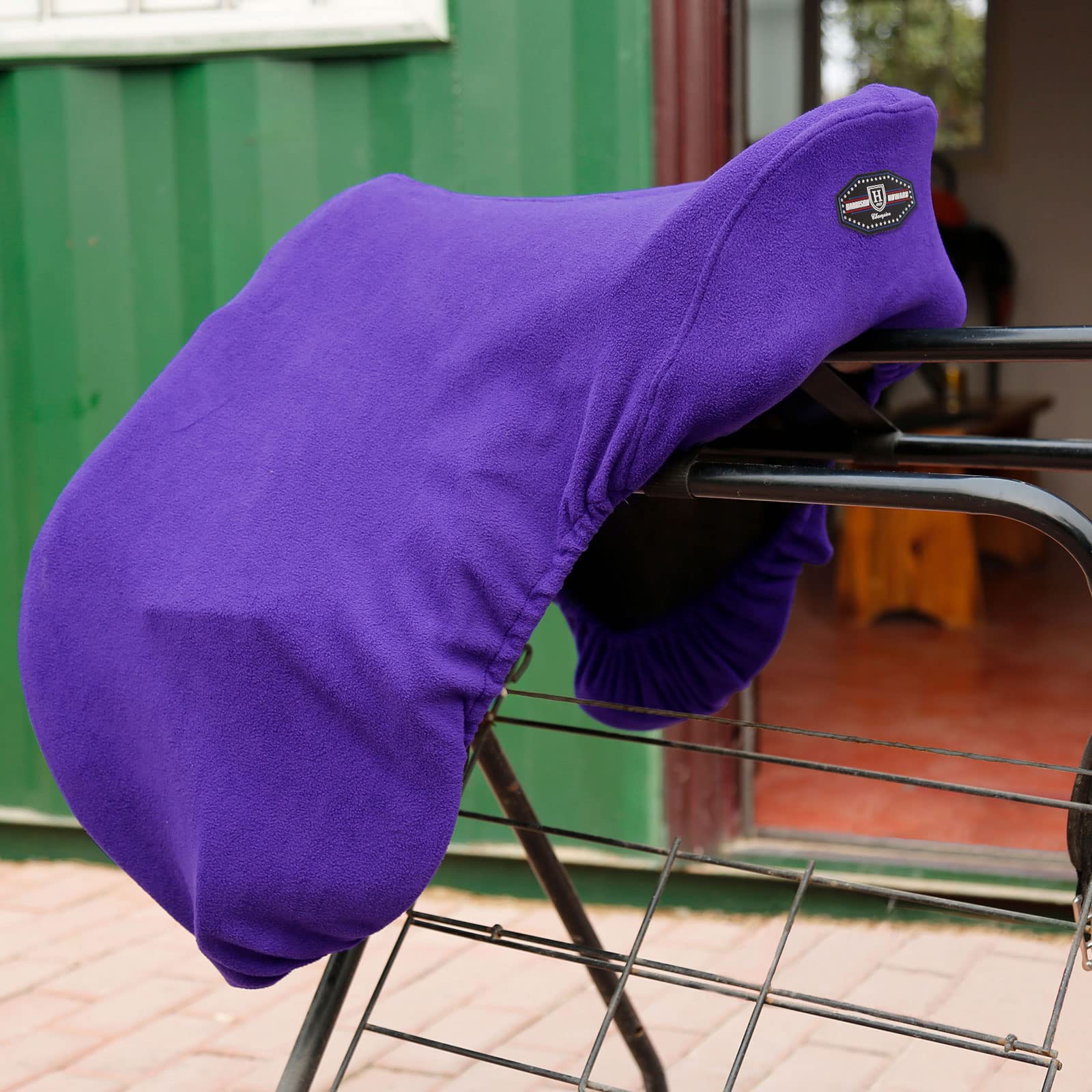 Harrison Howard Fleece Horse Saddle Cover for GP/CC Horse Saddle Cover Reliable Protection Dust Prevention Machine Washable - Purple