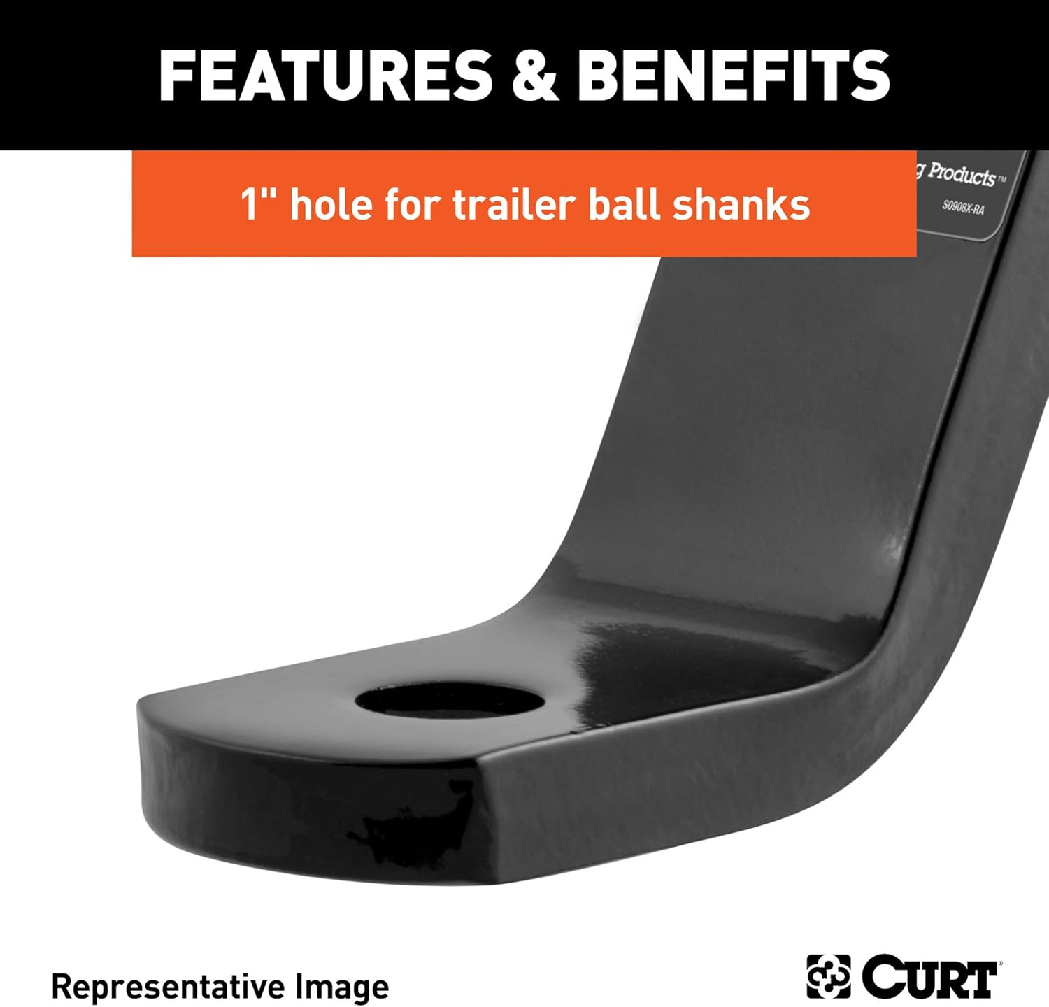 CURT 45030 Class 3 Trailer Hitch Ball Mount, Fits 2-Inch Receiver, 7,500 lbs, 1-Inch Hole, 2-In Drop, 3/4-Inch Rise: Automotive