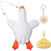 LJCTULY Goose Bag - Kawaii Crossbody Bag with Cute Keychains - Novelty Stuffed Animal Purse for Women