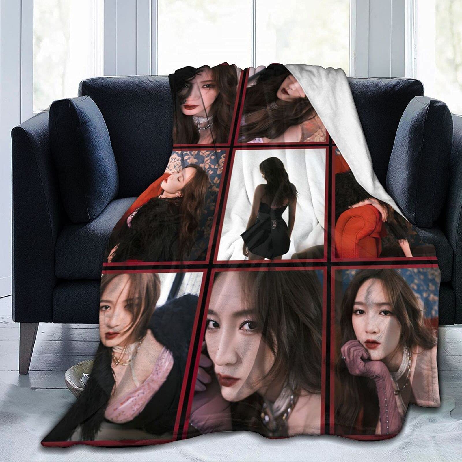 QETXVI Custom Blanket with Photos Text Customized Blanket Personalized Flannel Throw Blankets for Adult Kid Birthday Christmas Halloween Fathers Mothers Valentines Gift - 50"x 60"