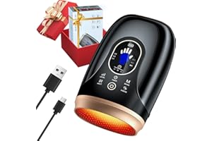 Ealken Hand Massager with Heat and Compression, 6 Holes Finger Stretching Hand Massager for Arthritis and Carpal Tunnel, 6 Levels Pressure Therapy with Wrist Massage Palm Kneading, Gifts for Women Men