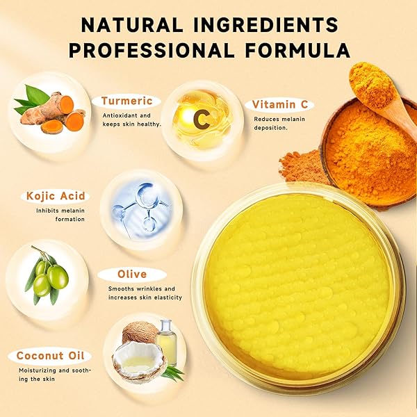 PUMKOT TURMERIC KOJIC ACID CLEANSING PADS, TURMERIC FACE SCRUB PADS ENRICHED WITH KOJIC ACID AND TURMERIC, 60PCS