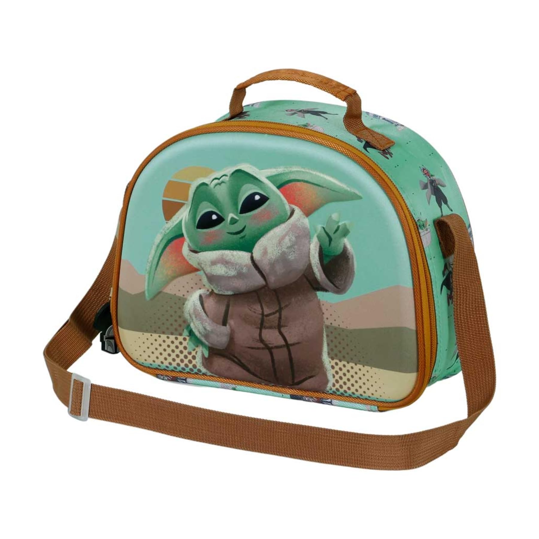 Star Wars The Mandalorian Say Hi-3D Lunch Bag, Green, 25.5 x 20 cm