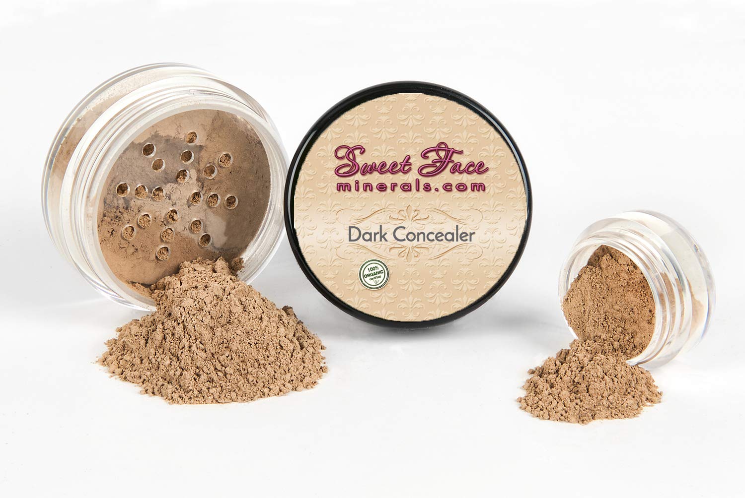 DARK CONCEALER Corrector Mineral Makeup Matte Bare Face Foundation Loose Powder Full Coverage (5 gram Sample Size Jar)