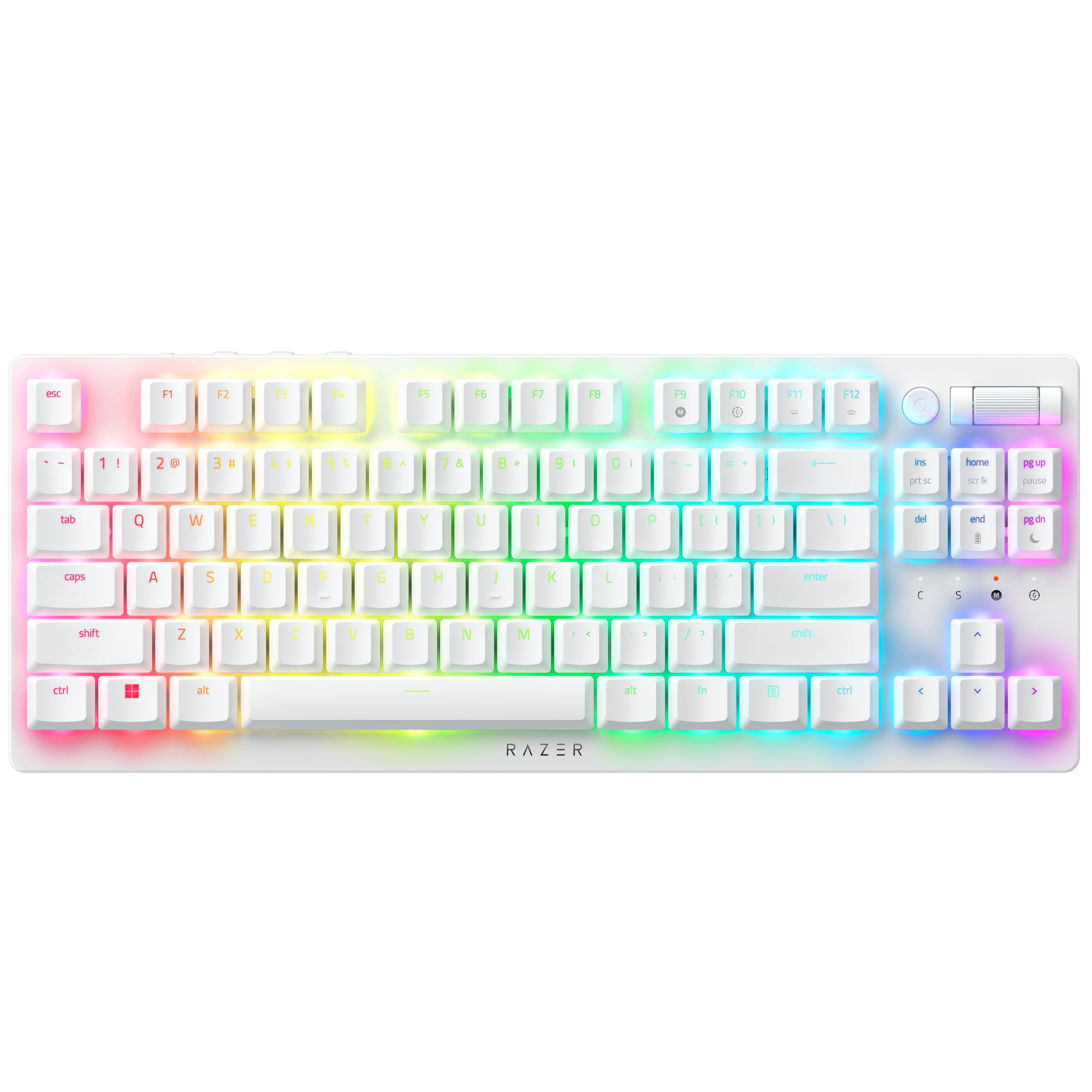 Razer DeathStalker V2 Pro Tenkeyless (Red Switch) - Wireless Low-Profile Optical Gaming Keyboard (Linear Optical Switches, HyperSpeed Wireless, Bluetooth 5.0) US Layout | White