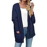 Women’s Popcorn Fuzzy Knit Cardigan Open Front Long Sweaters for Fall Winter