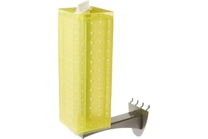 Azar Displays 700231-YEL 4" W x 4" D x 12" H Four-Sided Revolving Pegboard Display with Extension Rod in Translucent Yellow