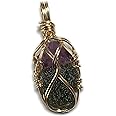 Genuine Moldavite Crystal with Auralite 23 Necklace Pendant 14k Gold Filled Czech Republic Tektite Healing Stones Jewelry MA1g