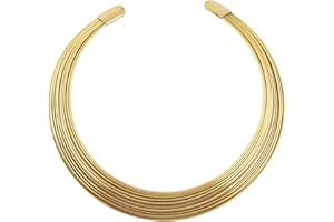 Touchstone Gold Necklace for Woman Collar Statement Trendy Womens Neck Goddess Elegant Jewelry Fashion Ancient Women Strand Chunky Elegant Torque chokers Necklaces