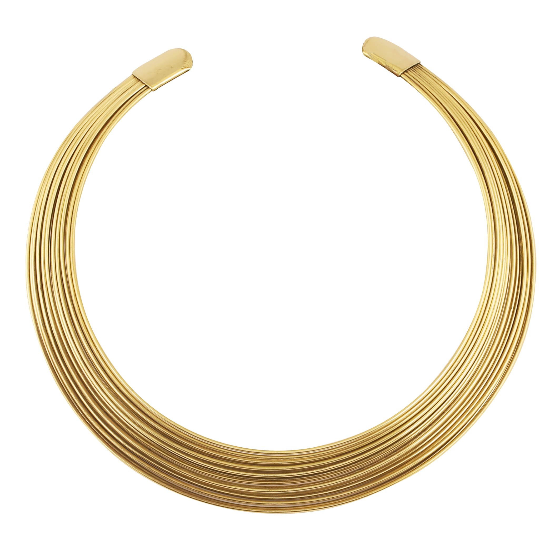 Touchstone Elegant Choker Torque Necklace with Multiple Wires in Antique Gold Tone for Women โ image 1
