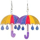 Colorful Umbrella Dangle Earrings for Women Acrylic Sweet Colorful Earrings Jewelry