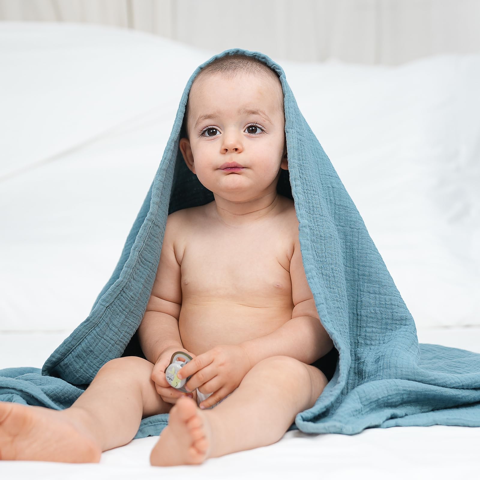 Baby Blanket,Muslin Swaddle Blankets for Boys Girls,Newborn Receiving Blanket with 6 Layer Cotton,Crib Blanket for Toddler,Nursery Blanket,Throws Bed Blanket,47