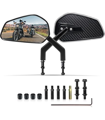 Amazon.com: Arlen Ness Black Micro Mini Oval Mirrors for Harley