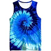 Harycnct Kids Tie Dye Tank Tops Shirt for 5-14 Years Crew Neck Sleeveless Undershirt