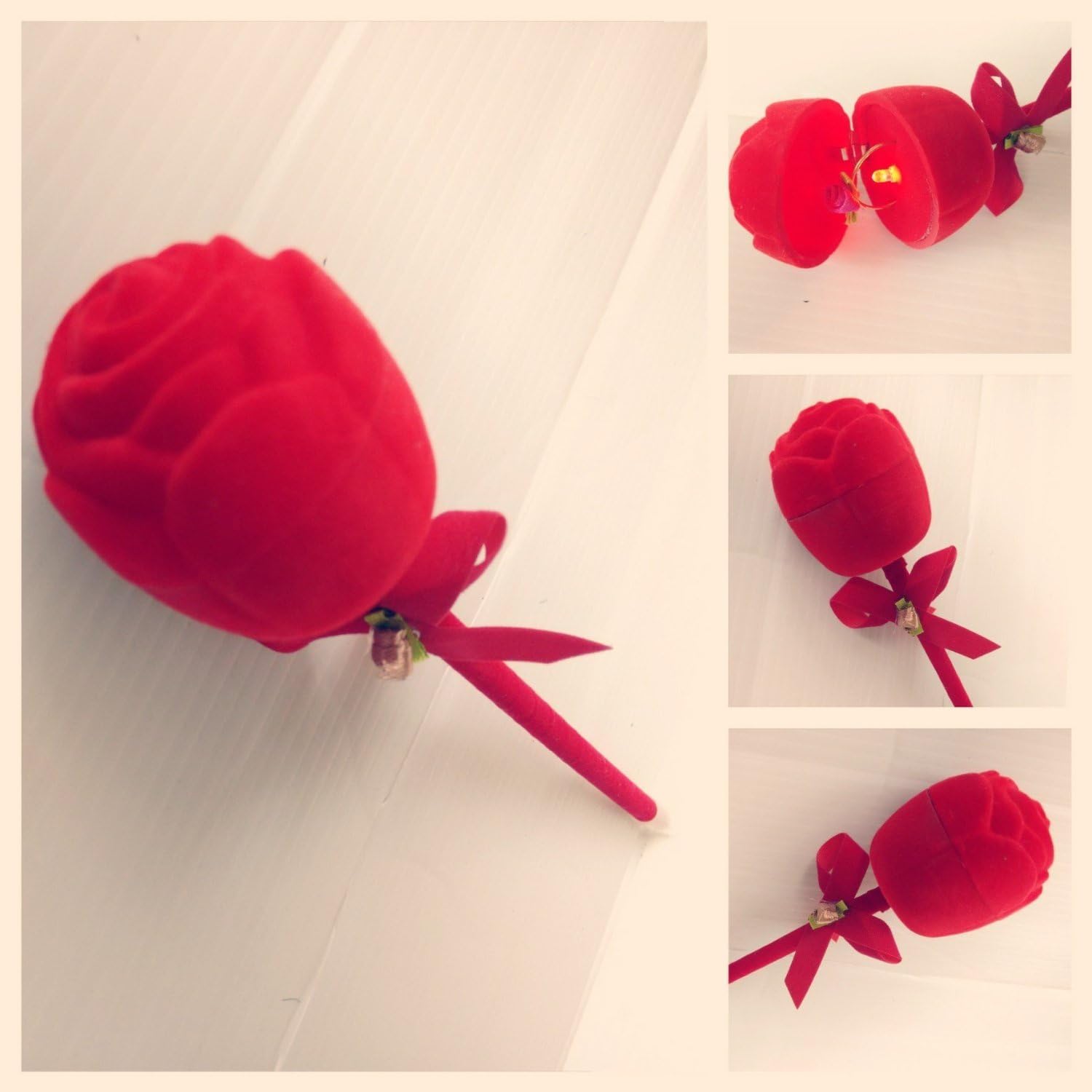 Jiada Jiada Propose Rose with Ring, LED and Music (22 x 4 x 4 cm, Red)
