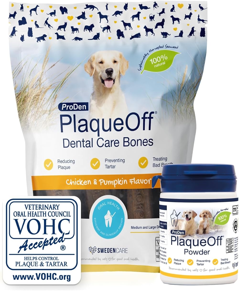 ProDen PlaqueOff Powder for Dogs & Cats 60g Tartar & Bad Breath Remover